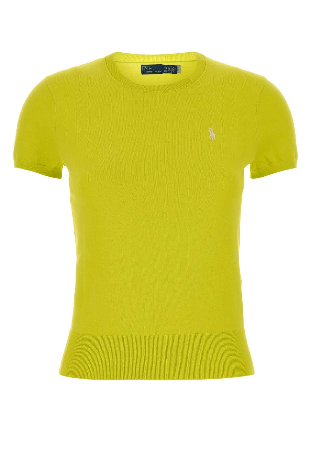 Flo Yellow Stretch Cotton Blend Sweater 503 Maglieria