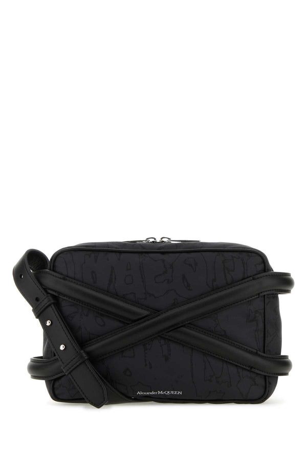Alexander McQueen Case Exterior: 100% Nylon crossbody bag in black