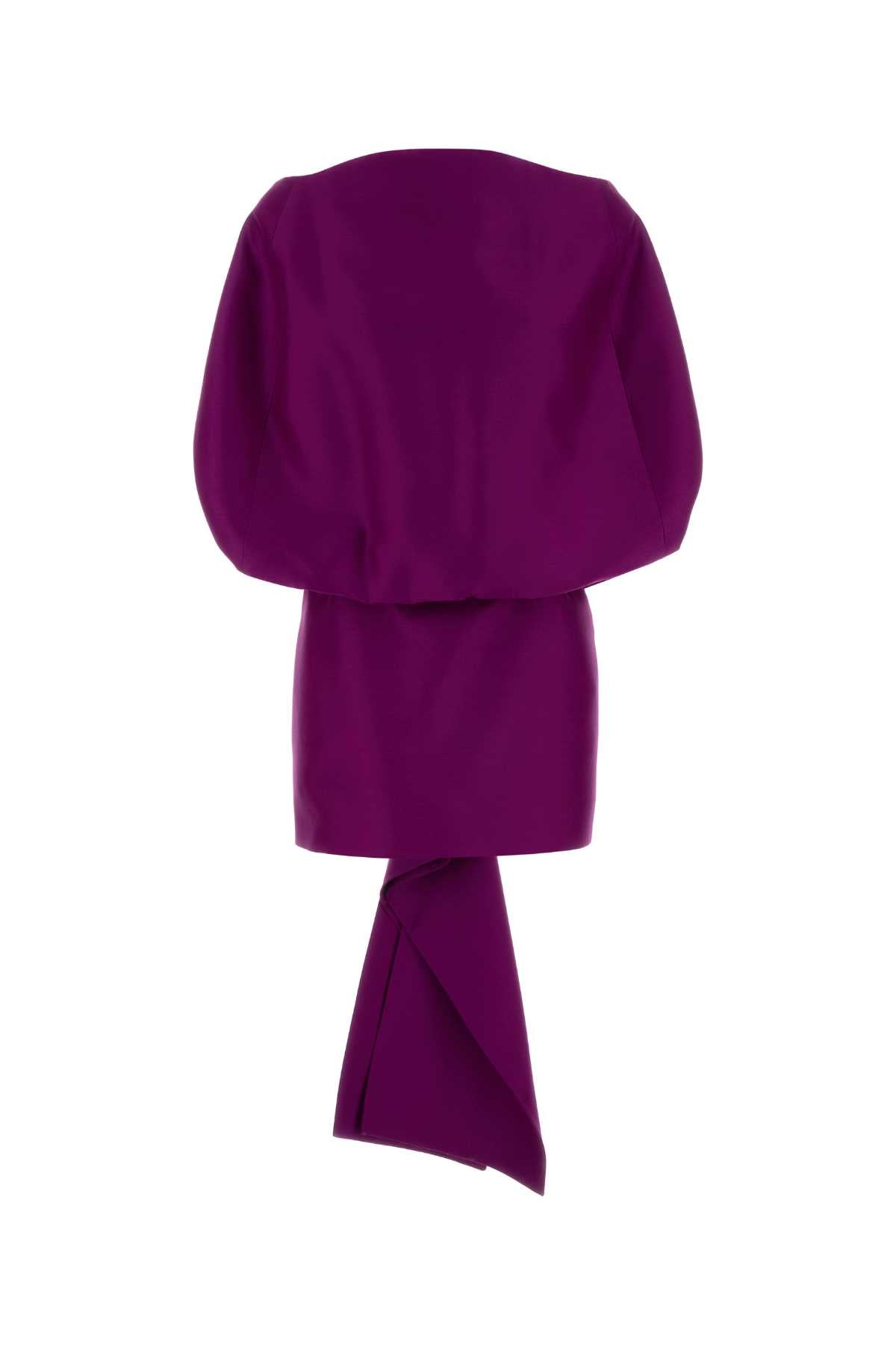 Purple Wool Blend Mini Dress Violet Maglie