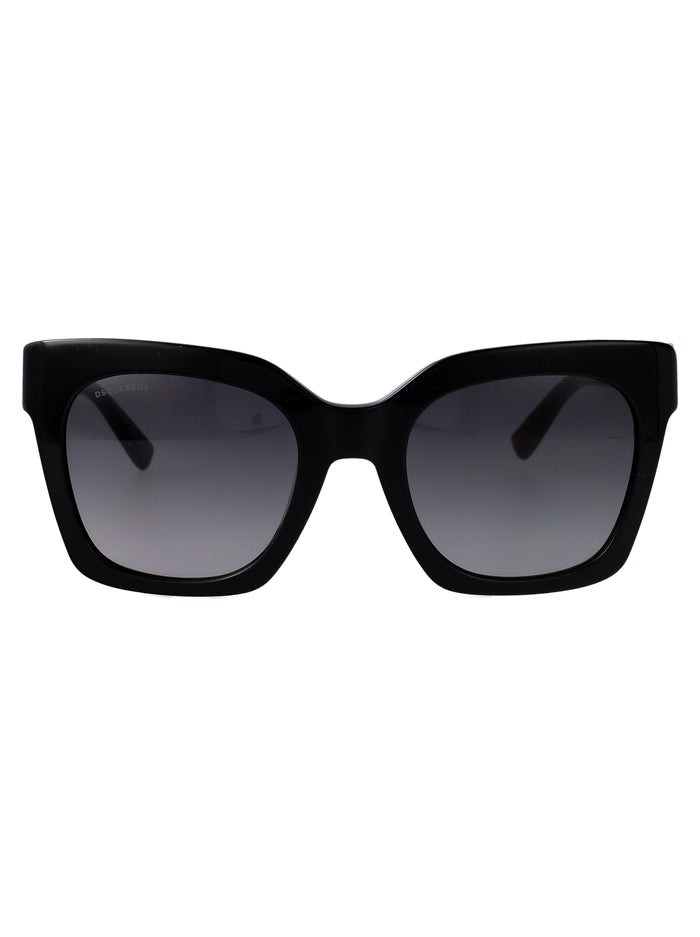 D2 0207-S Black Acetate Sunglasses
