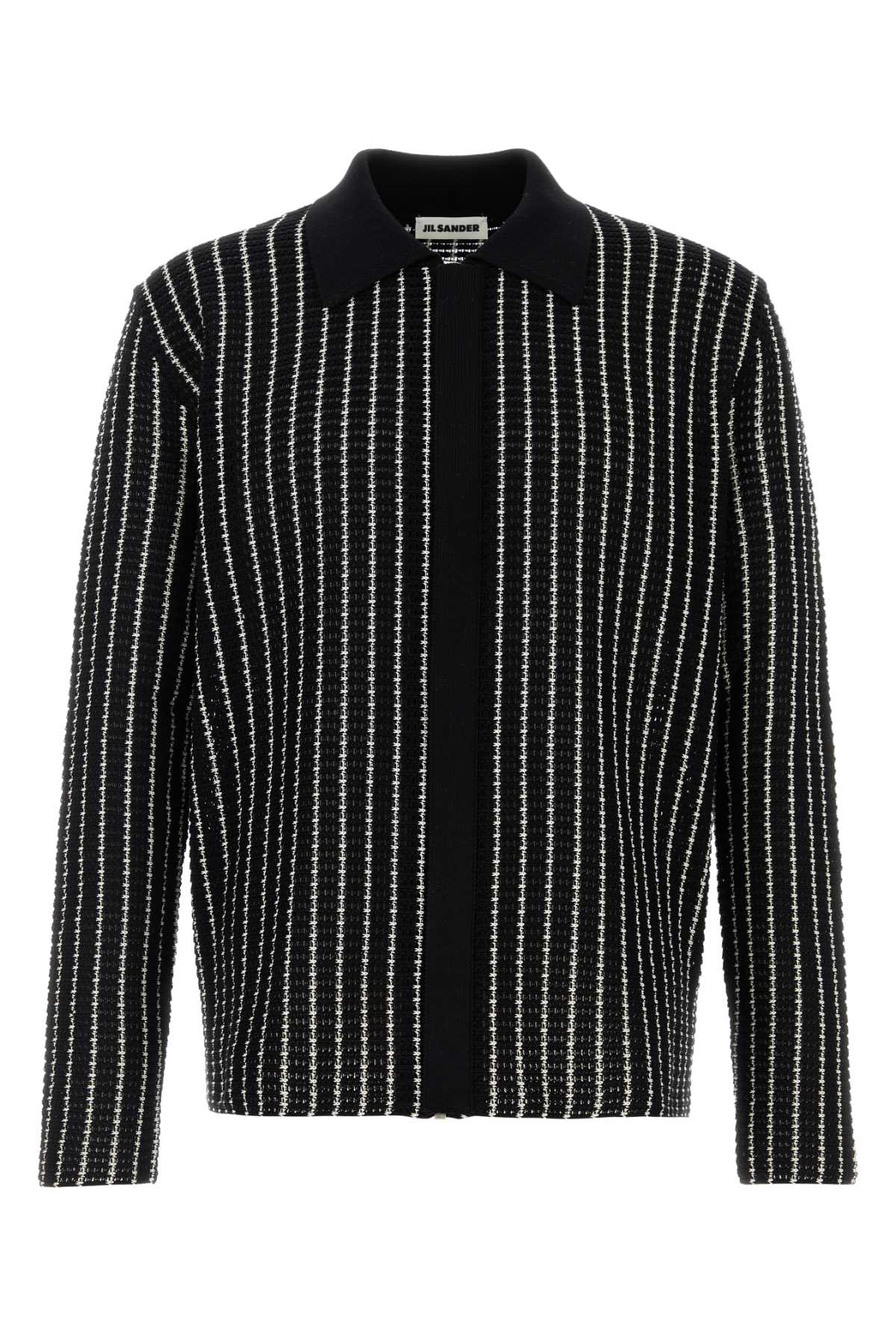 Embroidered Crochet Cardigan Blackwhite Cotone Maglieria