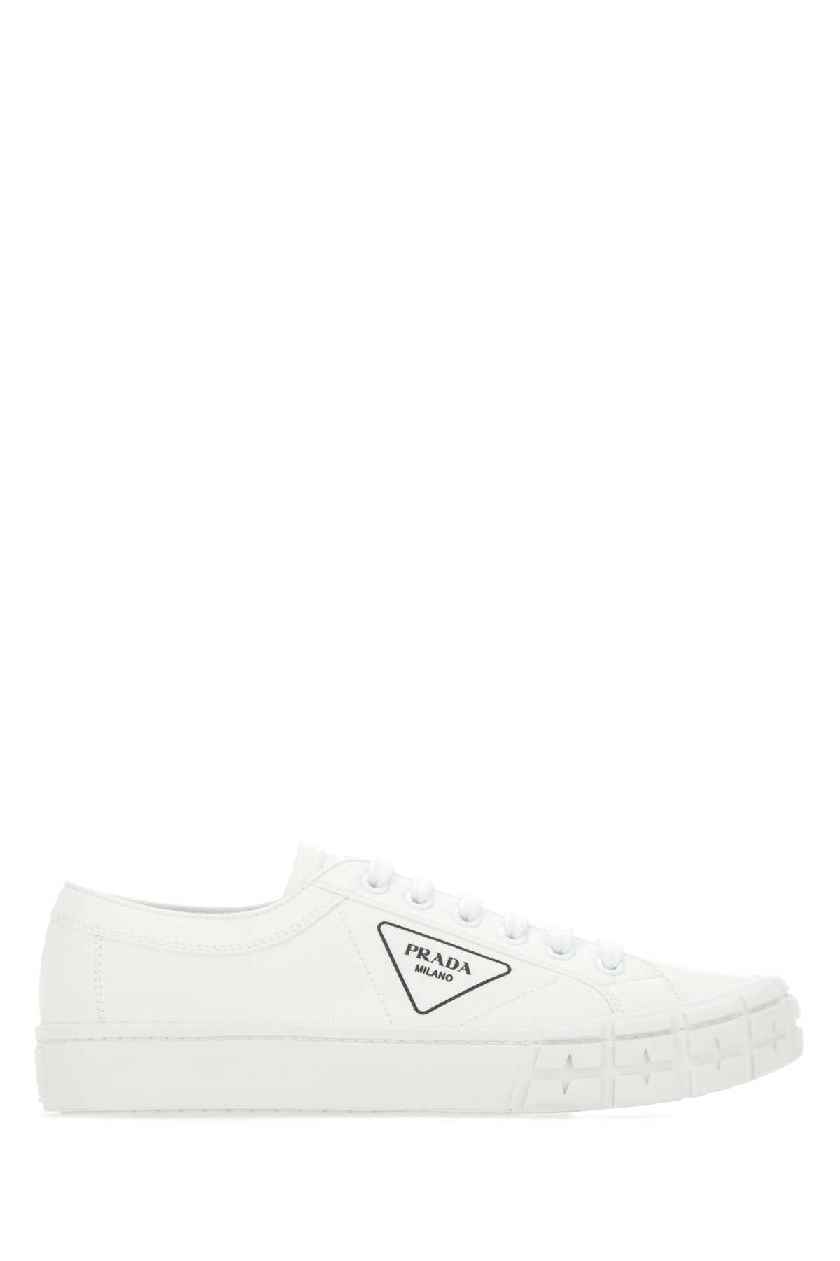 White Gabardine Wheel Sneakers F0009