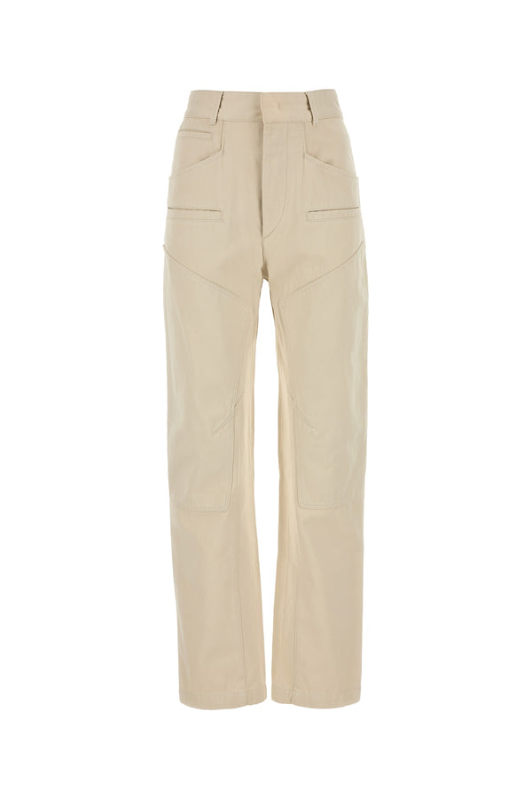 Isabel Marant 100% Cotton cargo pants in beige