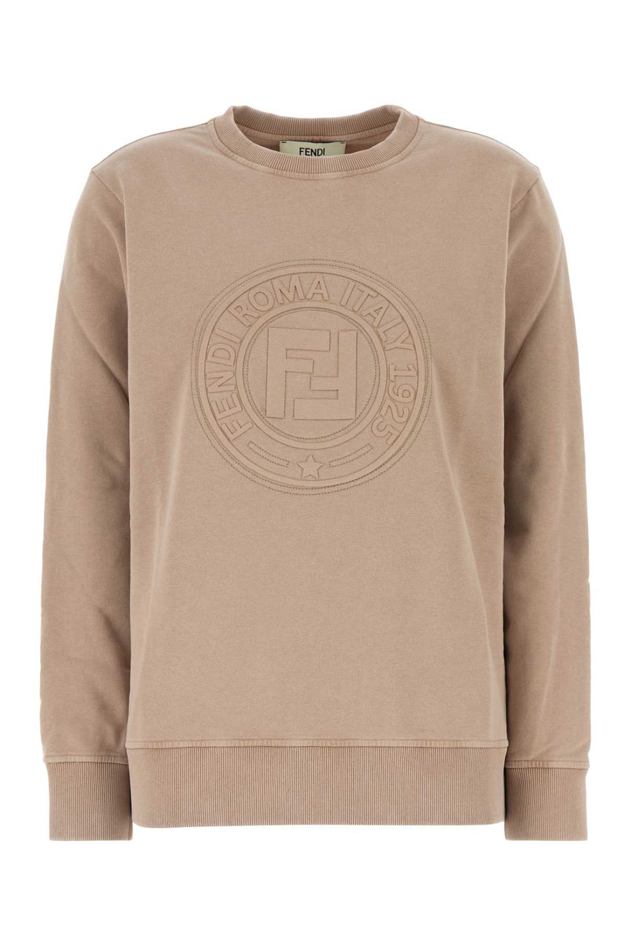 Fendi Long 100% Cotton sweatshirt in beige