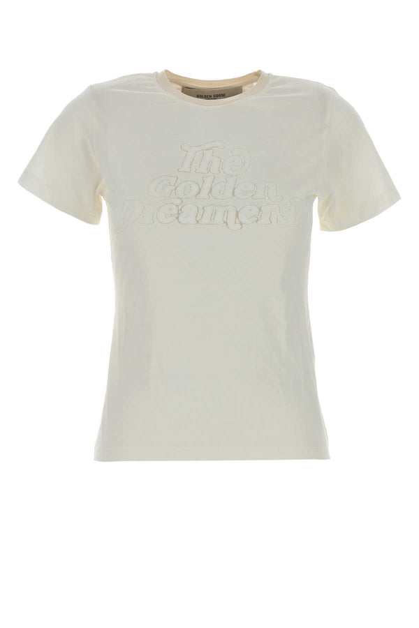 Golden Goose Deluxe Brand Slim Viscose 86% t-shirt in white