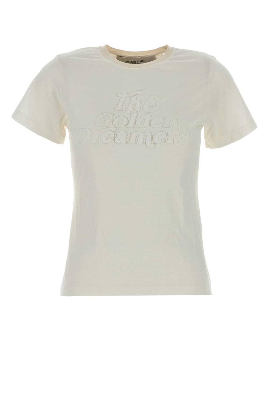 Golden Goose Deluxe Brand Slim Viscose 86% t-shirt in white