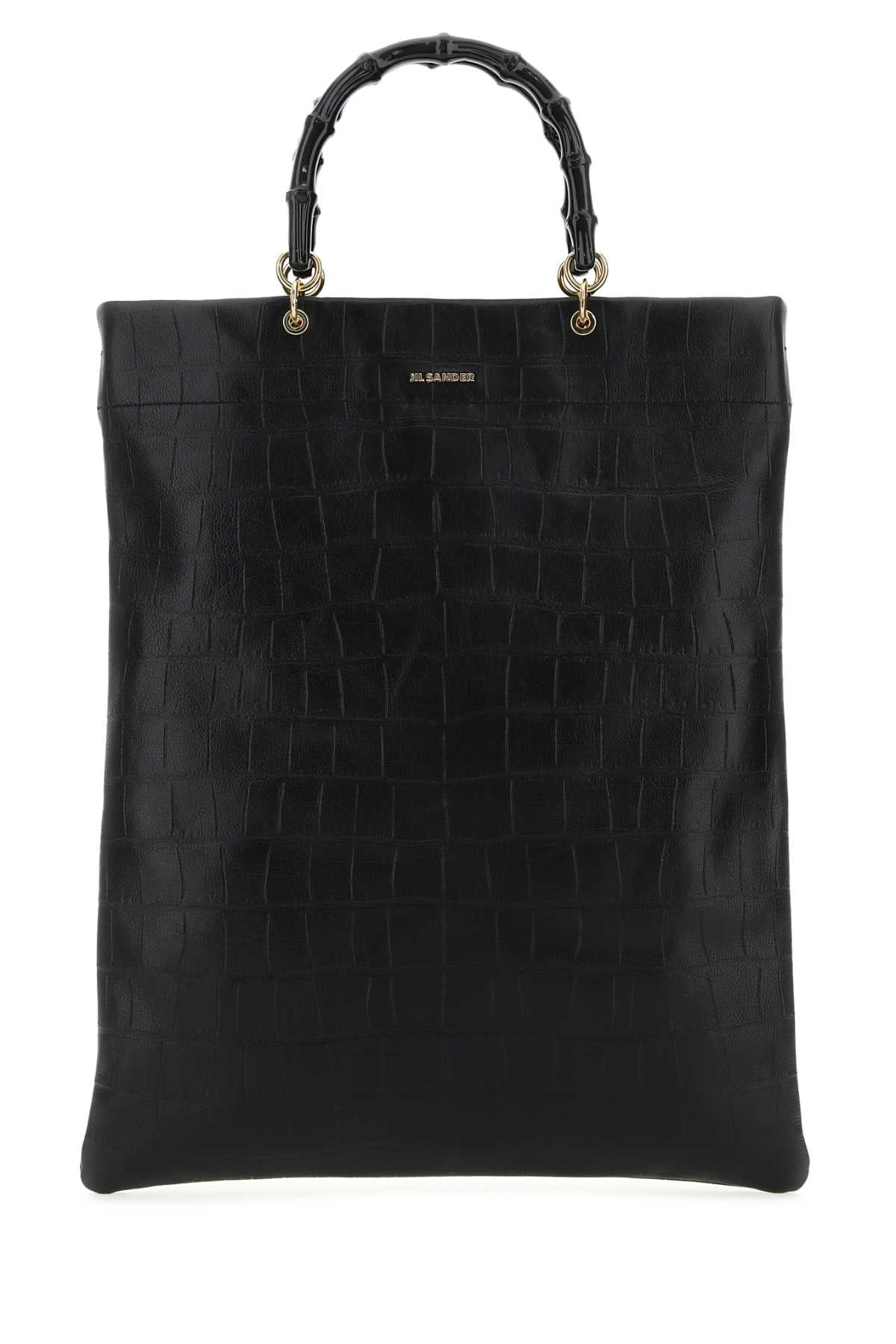Black Leather Medium Shopping Bag 001 Borse A Mano