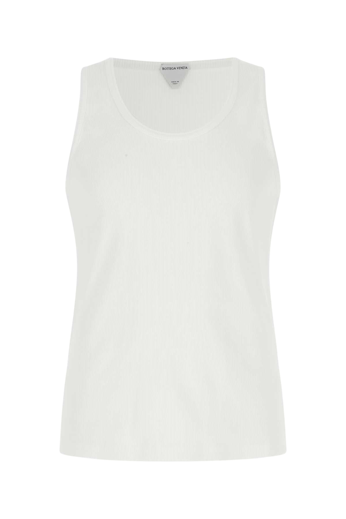 White Stretch Cotton Tank Top 9071 Exterior: Elastane T-shirt