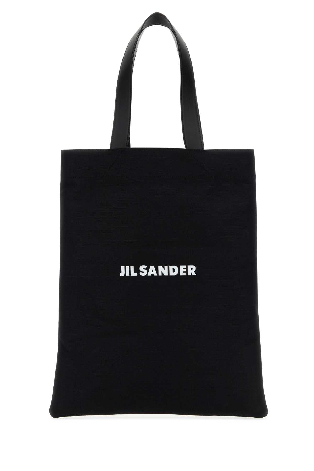 Black Canvas Medium Book Shopping Bag 001 Exterior: Cotton Linen Borse A Mano
