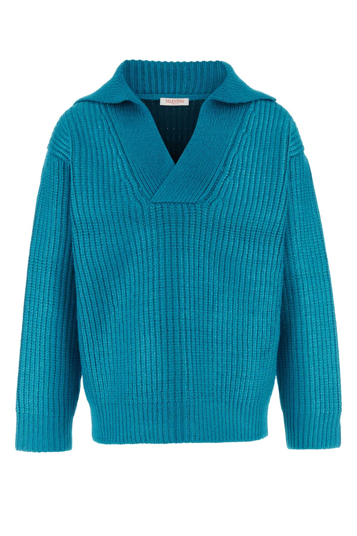 Turquoise Silk Blend Sweater Skyblue Exterior: Nylon Maglieria