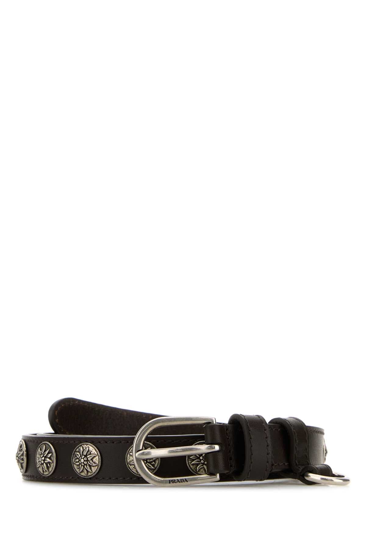 Chocolate Leather Belt Caffe' Cinture