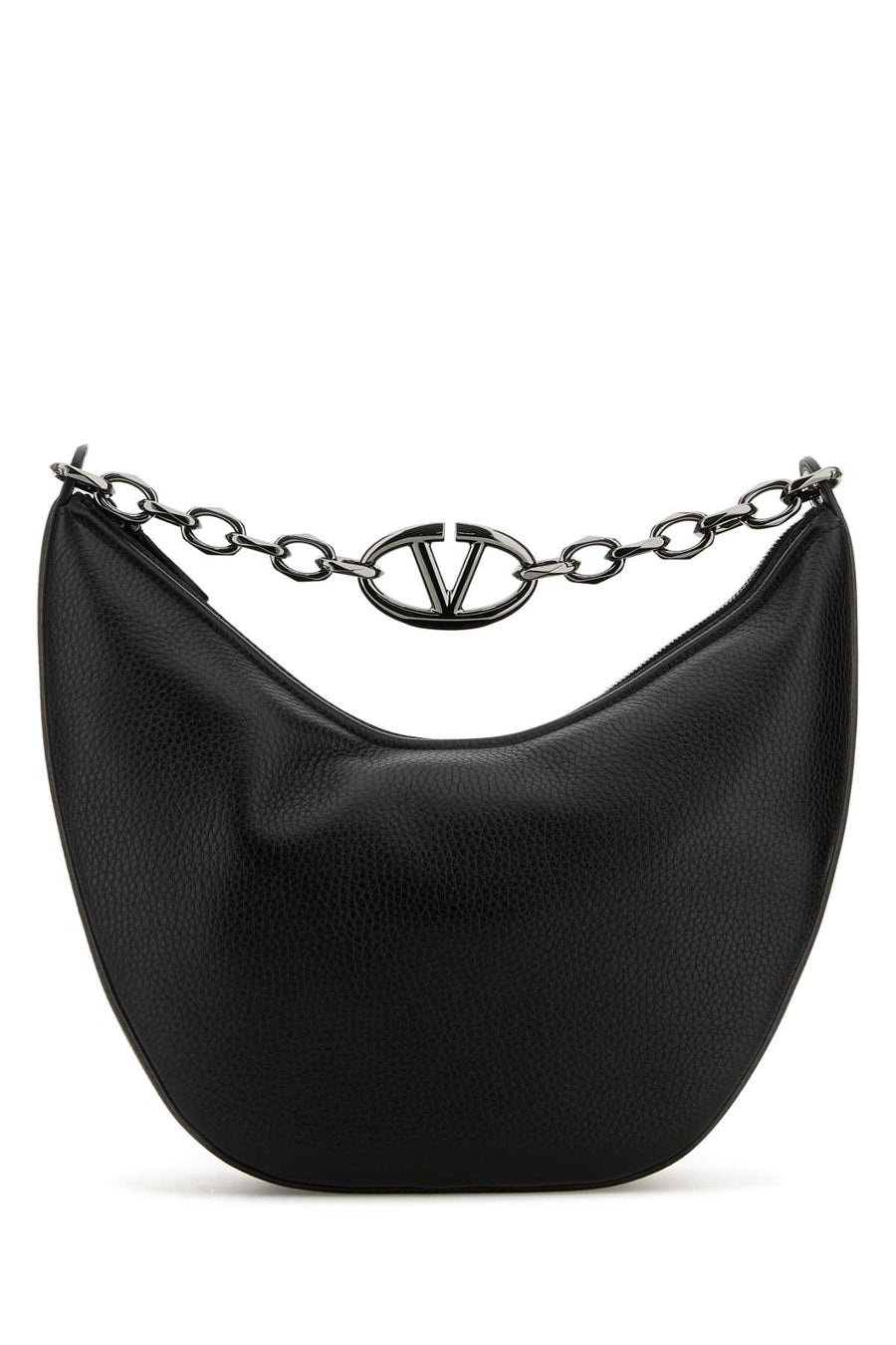 Valentino Garavani Exterior: 100% Calf Lining: 100% Leather Finishing: Gunmetal shoulder bag in black