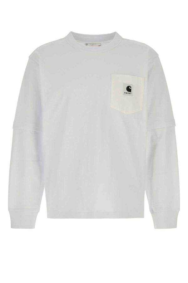 Sacai 100% Cotton t-shirt in white