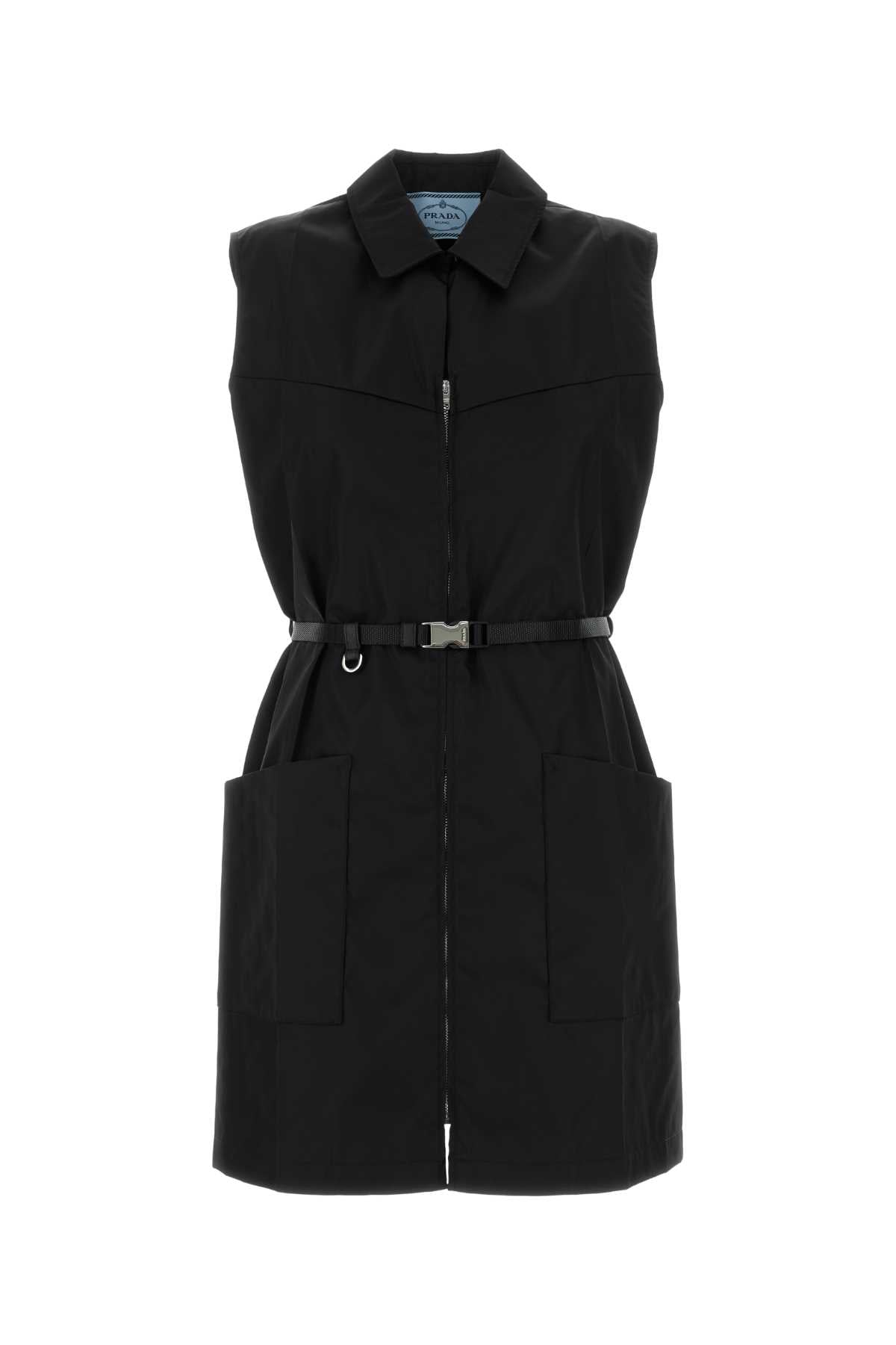 Black Re-Nylon Mini Dress Nero Exterior: Abiti