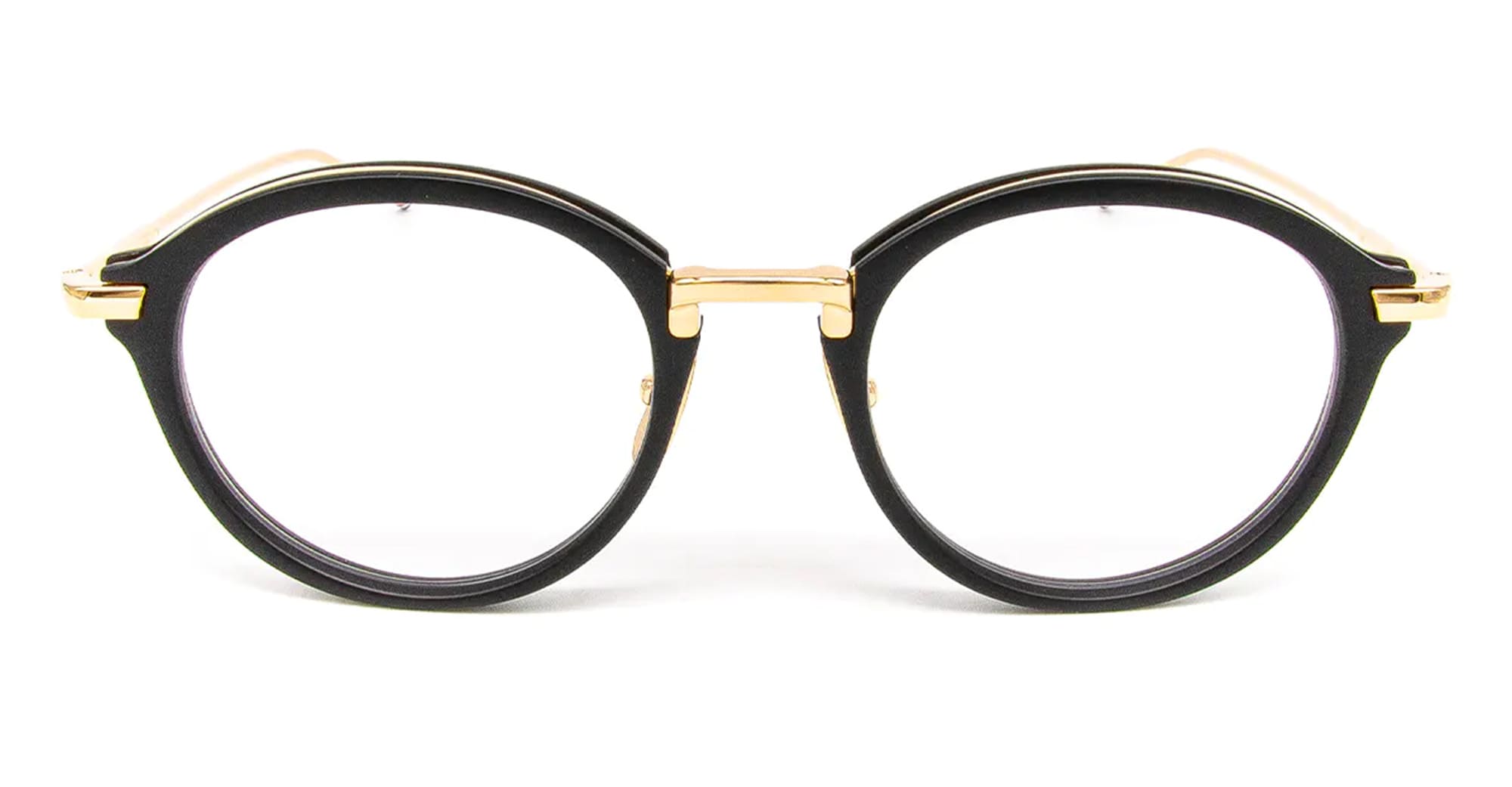 Round - Matte Black Gold Rx Acetate Eyeglasses