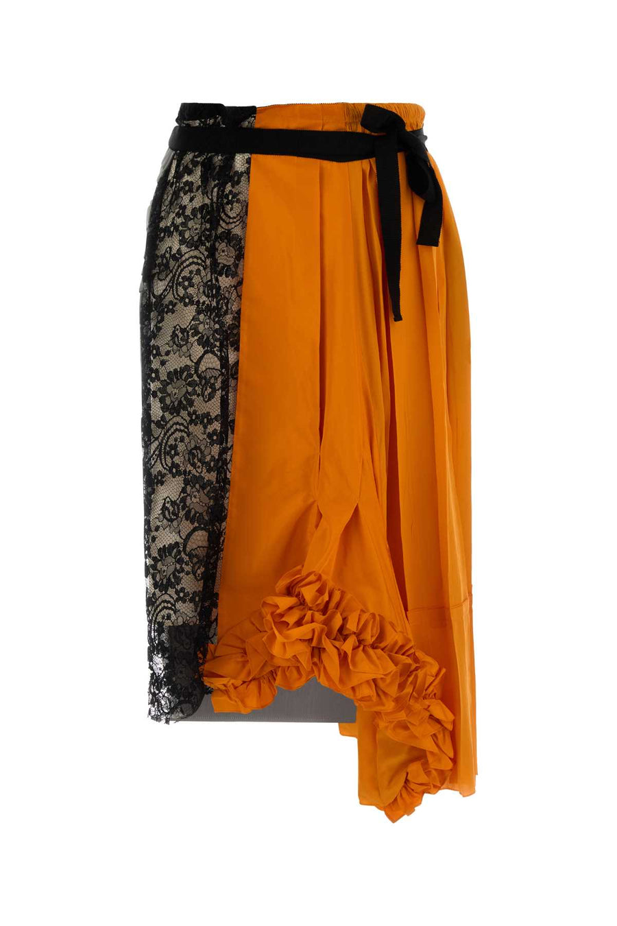 Prada Exterior: 100% Silk; Lining: 60% Cupro skirt in orange