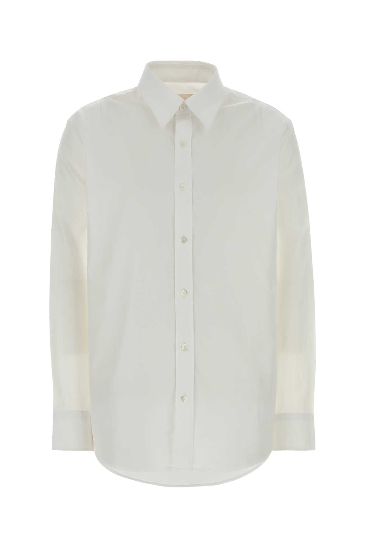 White Poplin Shirt Blanc Coton Biologique Camicie