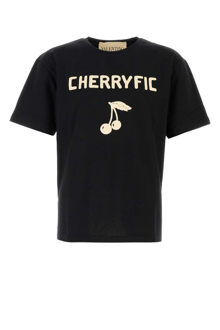Black Cotton T-Shirt Neroburro Exterior