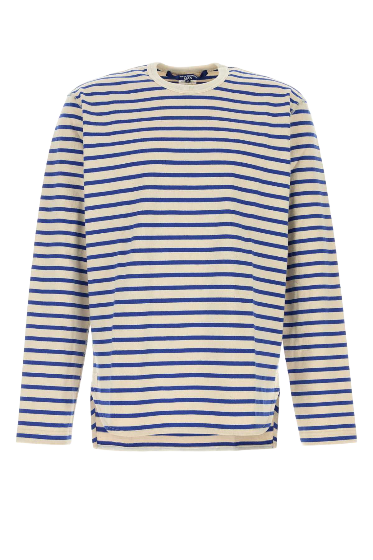 Embroidered Cotton Oversize T-Shirt Naturalblue Exterior