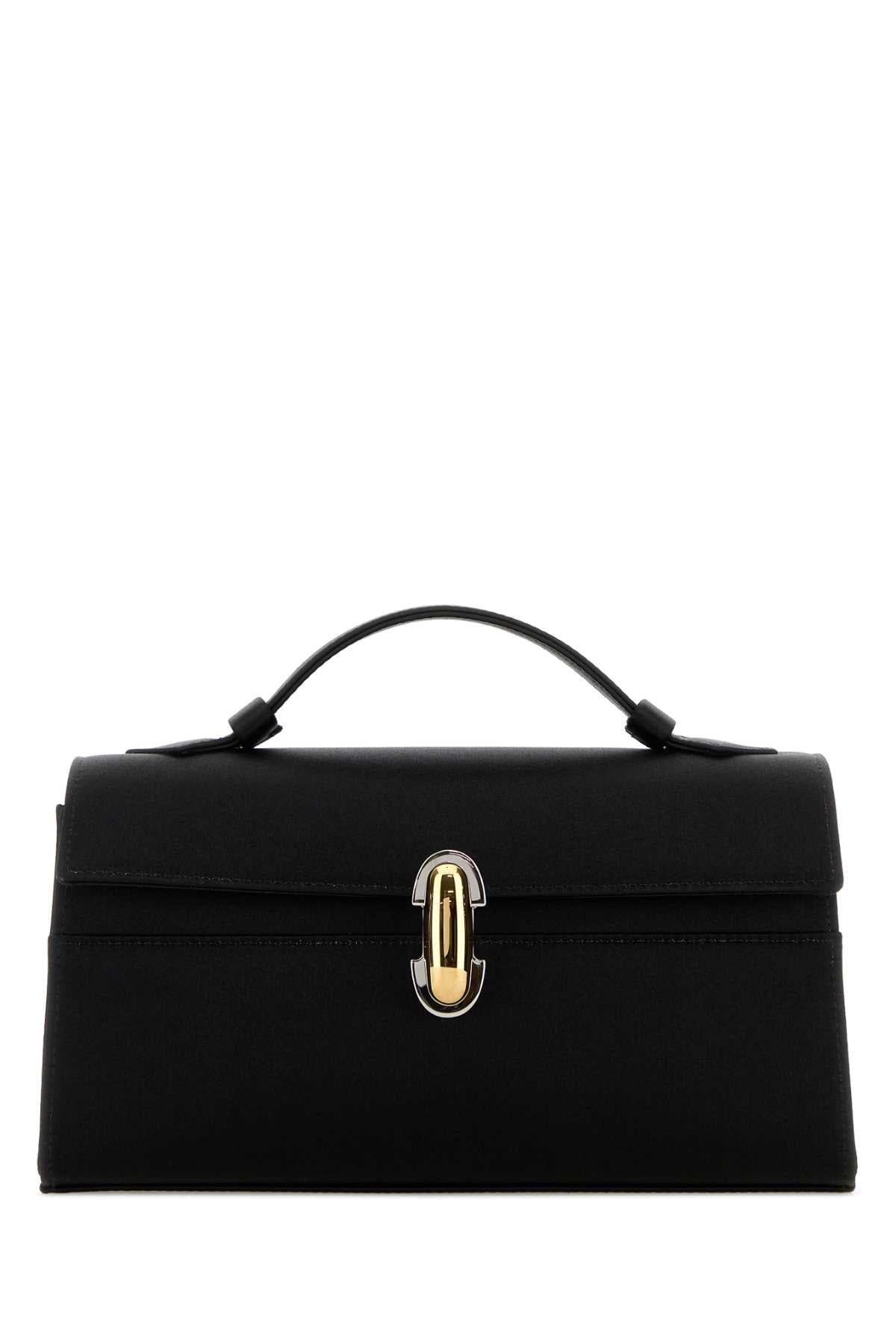Black Satin Symmetry Handbag Borse A Mano