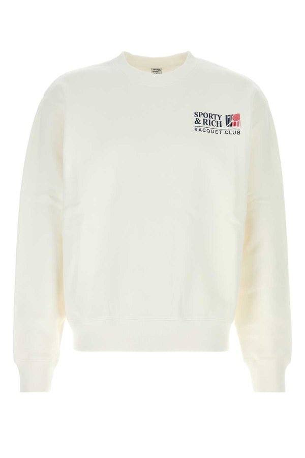 Sporty & Rich Crewneck 100% Cotton sweatshirt in white