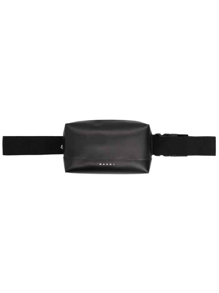 Pouch With Logo Black Polyester Belt Bags