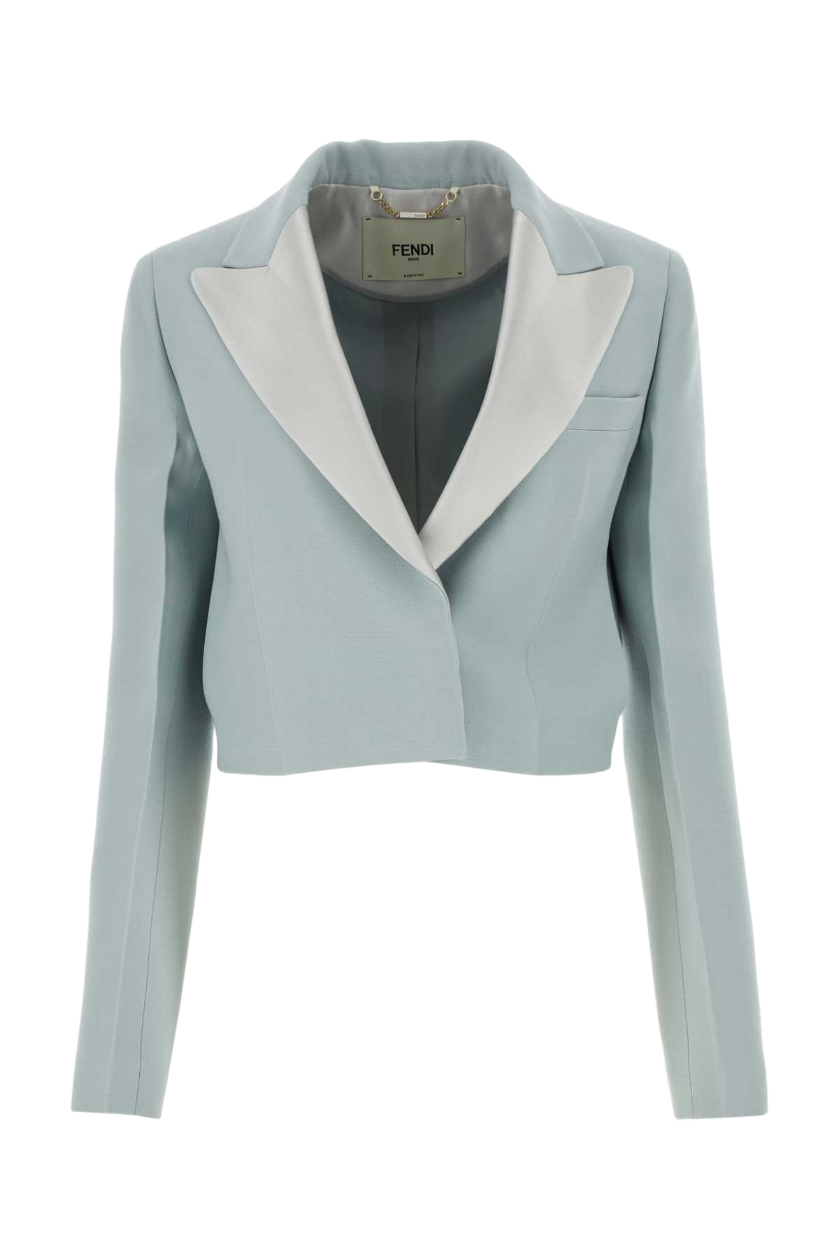 Powder Blue Wool Blend Blazer Azzurro Giacche E Gilet