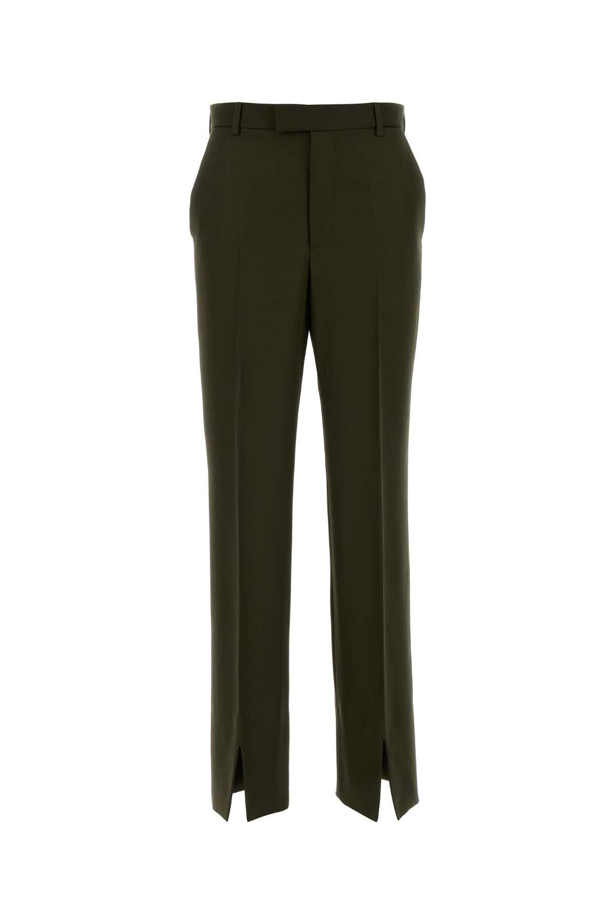 Olive Green Wool Blend Pant Exterior: Mohair Pantaloni