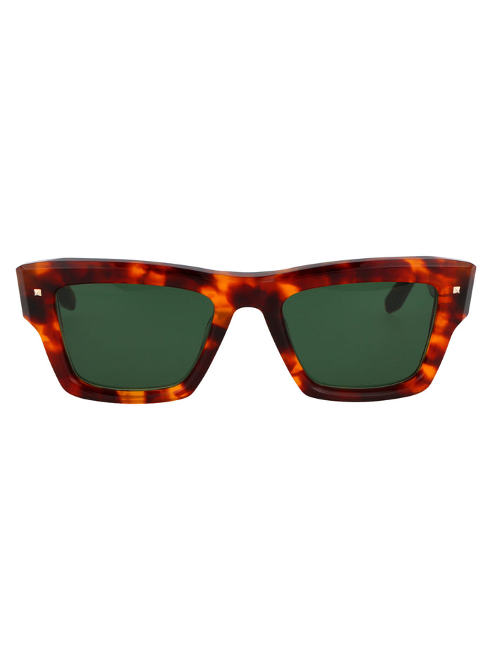 Xxii Honey Tortoise W/dark Green Acetate Sunglasses