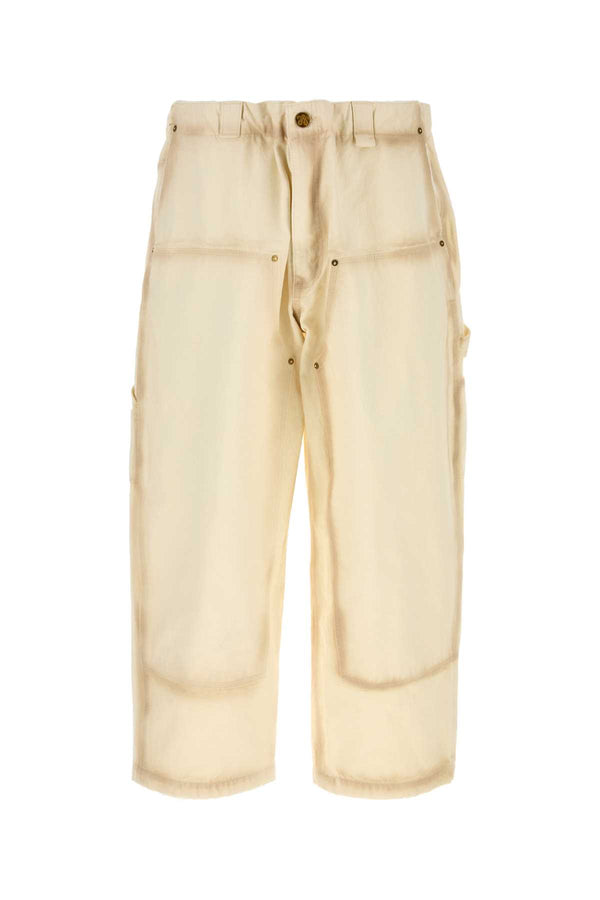 Willy Chavarria Toluca 100% Cotton cargo pants in beige