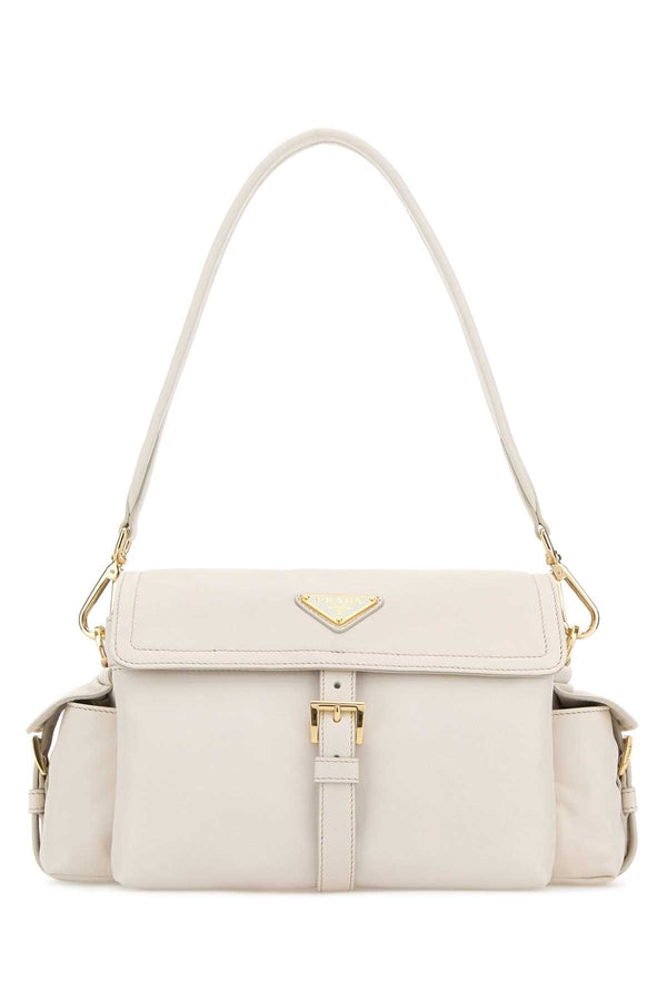 Prada Exterior: 100% Leather shoulder bag in beige