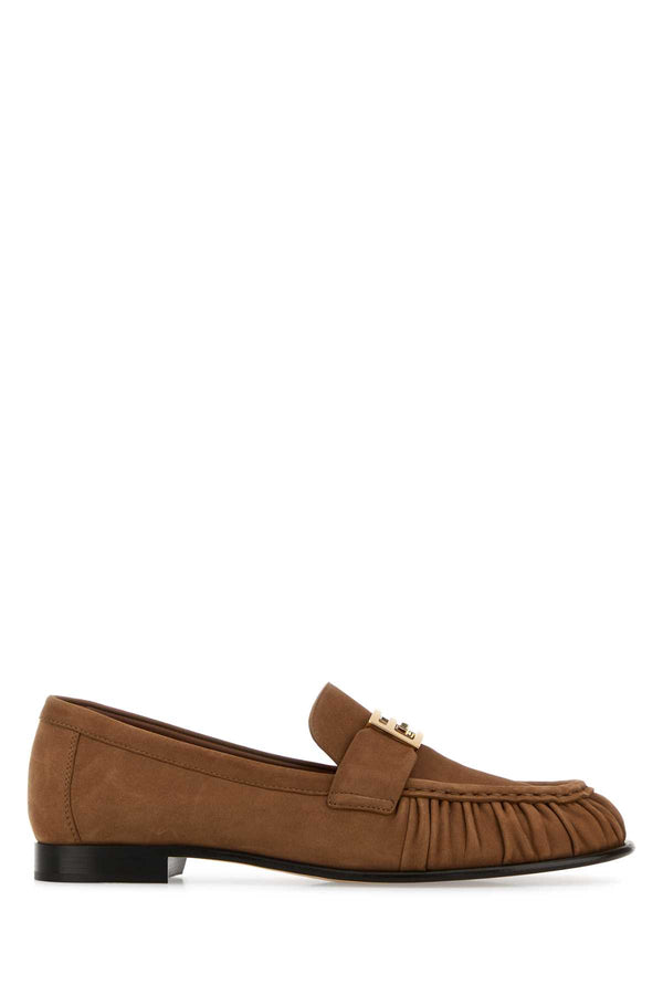 Fendi Nabuk Exterior: 100% Suede Interior: 100% Leather Sole: Leather loafer in beige