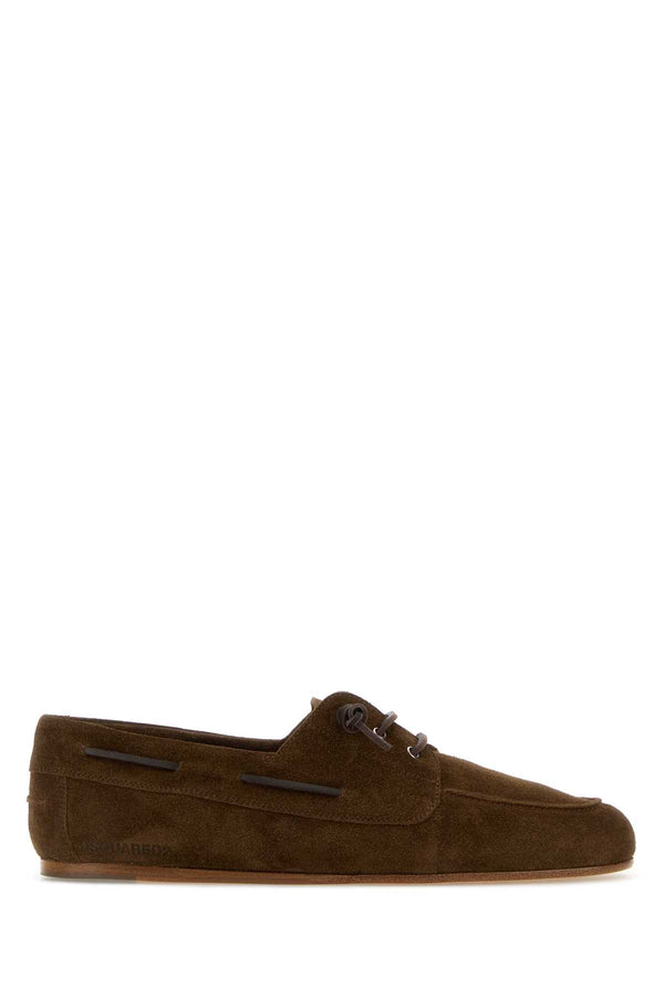 Dsquared2 Shoes Exterior: 100% Leather; Interior: 100% Leather; Sole: Leather and Rubber boat shoe in brown
