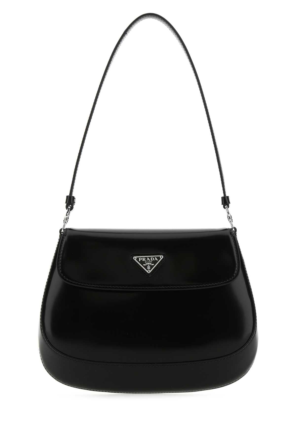 Black Leather Cleo Shoulder Bag Nero Vitello Borse A Tracolla