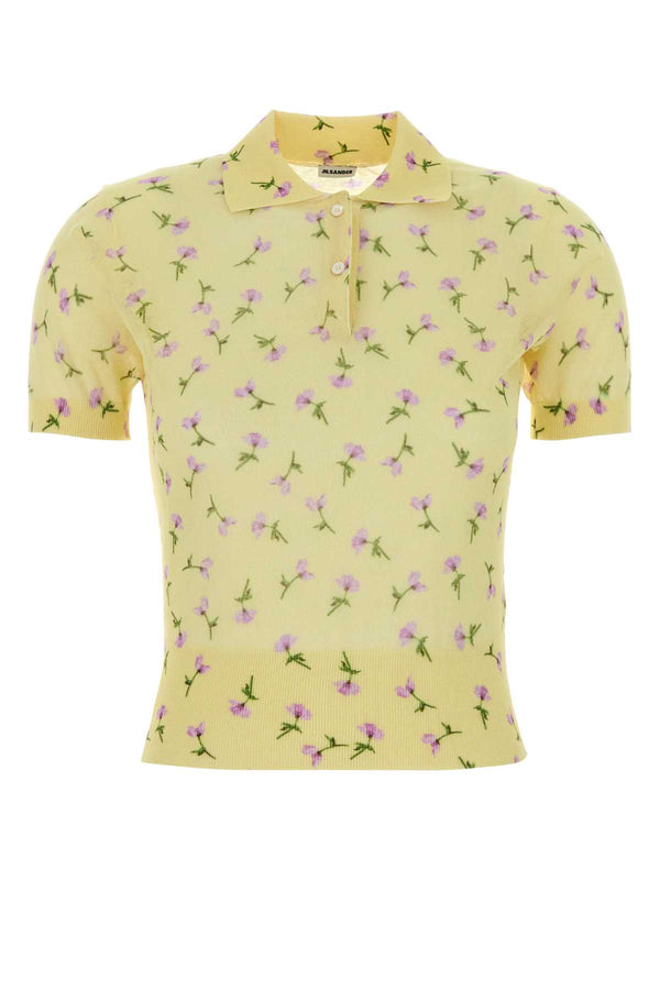 Jil Sander Polo 82% Cotton polo shirt in yellow
