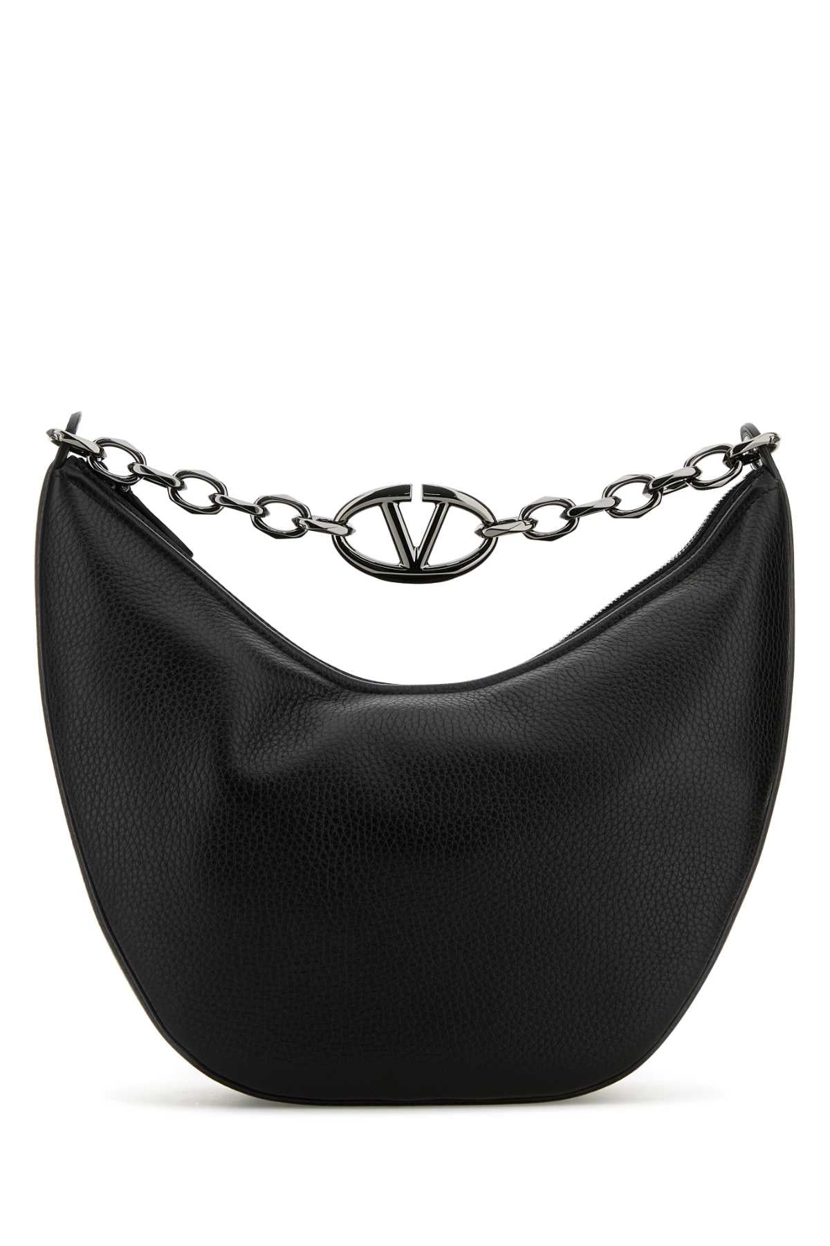 Black Leather Hobo Vlogo Moon Shoulder Bag Nero Borse A Mano