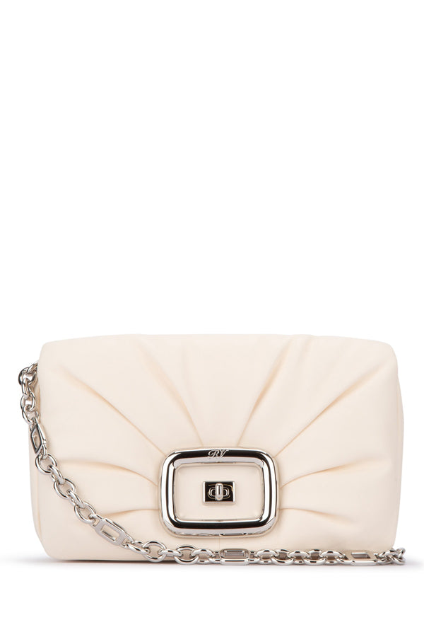 Roger Vivier Leather shoulder bag in beige