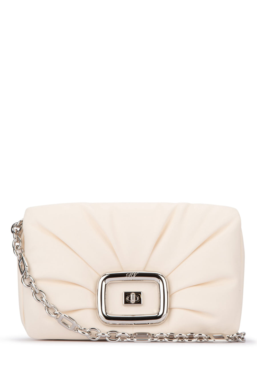 Roger Vivier Leather shoulder bag in beige