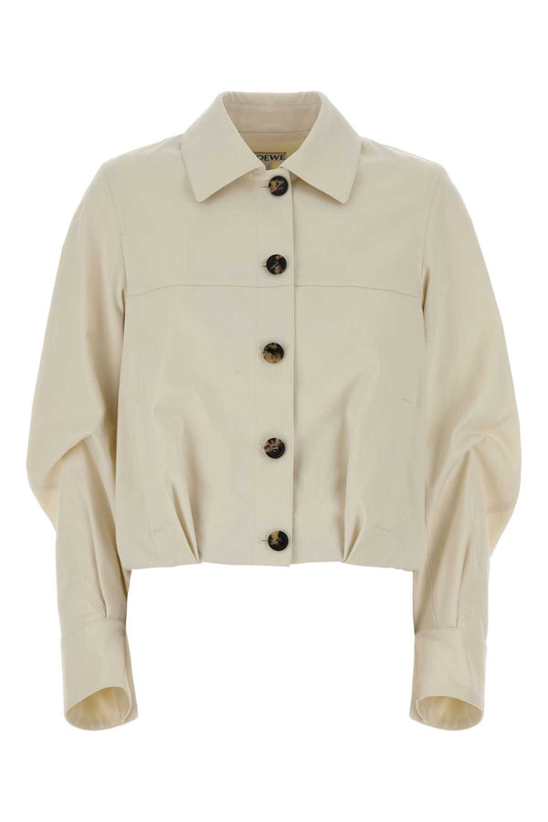 Loewe Exterior: 90% Cotton 10% Silk; Lining: 100% Viscose jacket in ivory