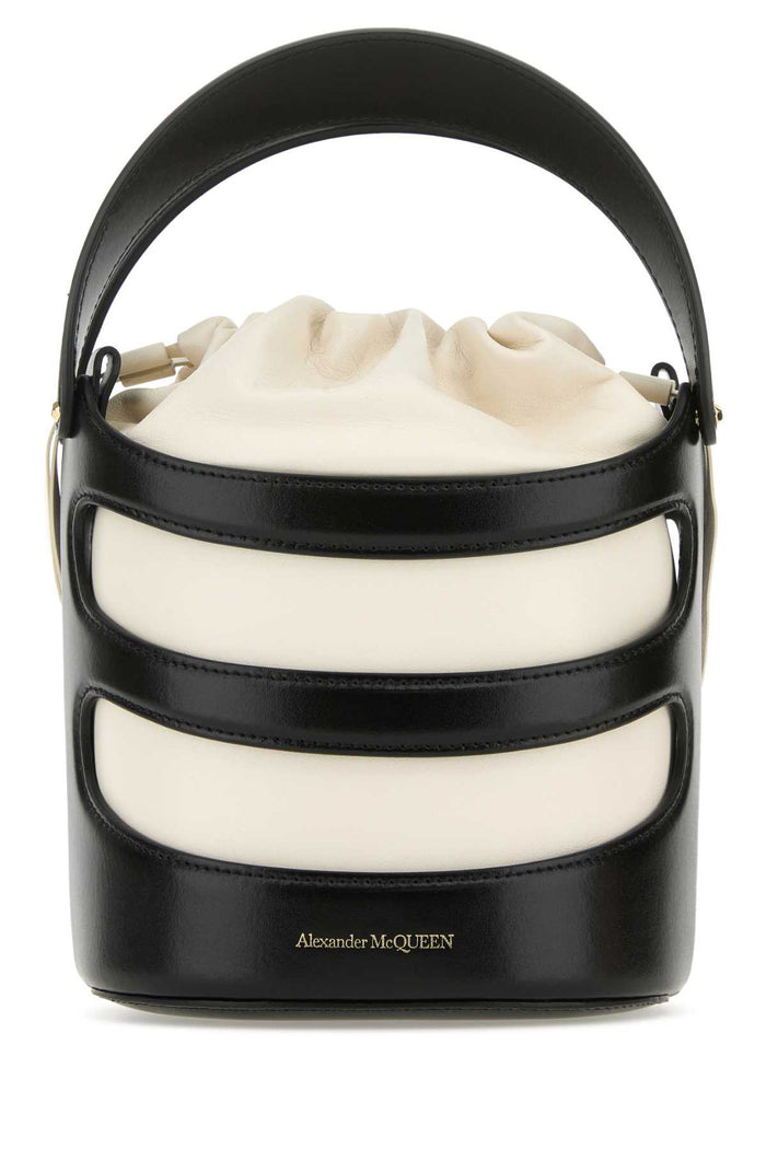 Two-Tone Leather The Rise Bucket Bag Blacksoftivory Borse A Secchiello