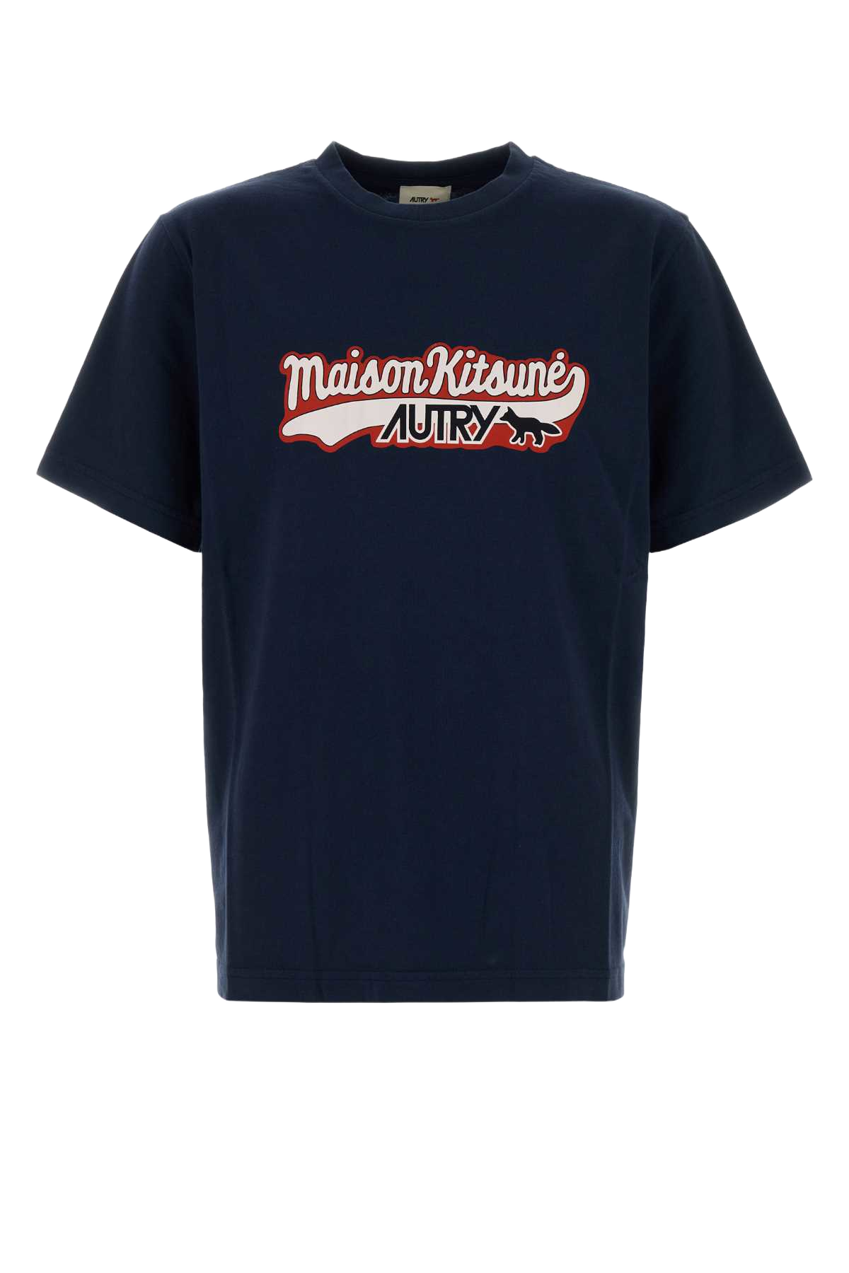 Navy Blue Cotton Autry X Maison Kitsunã© T-Shirt Mk2b