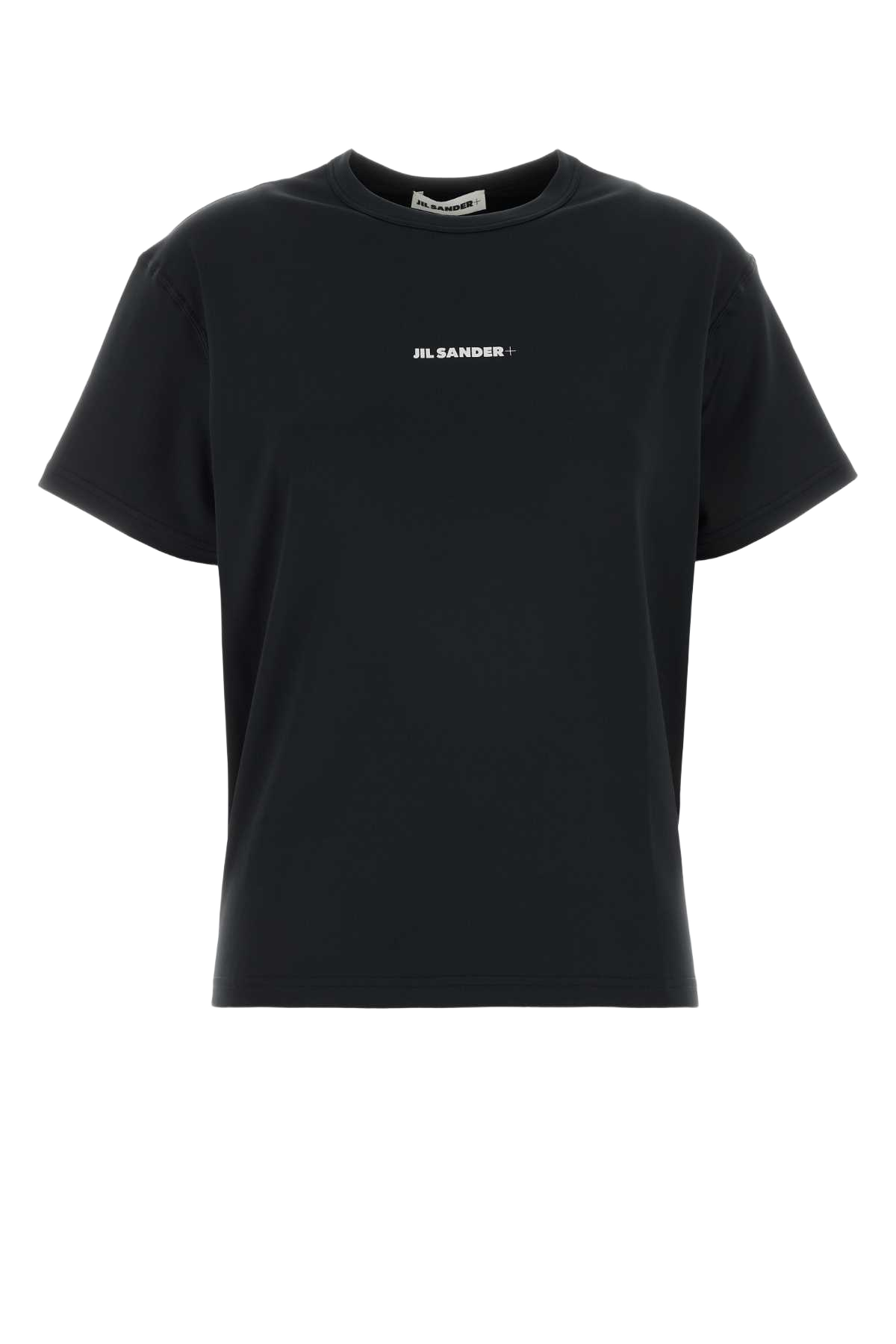 Black Stretch Polyester T-Shirt Exterior: Elastane