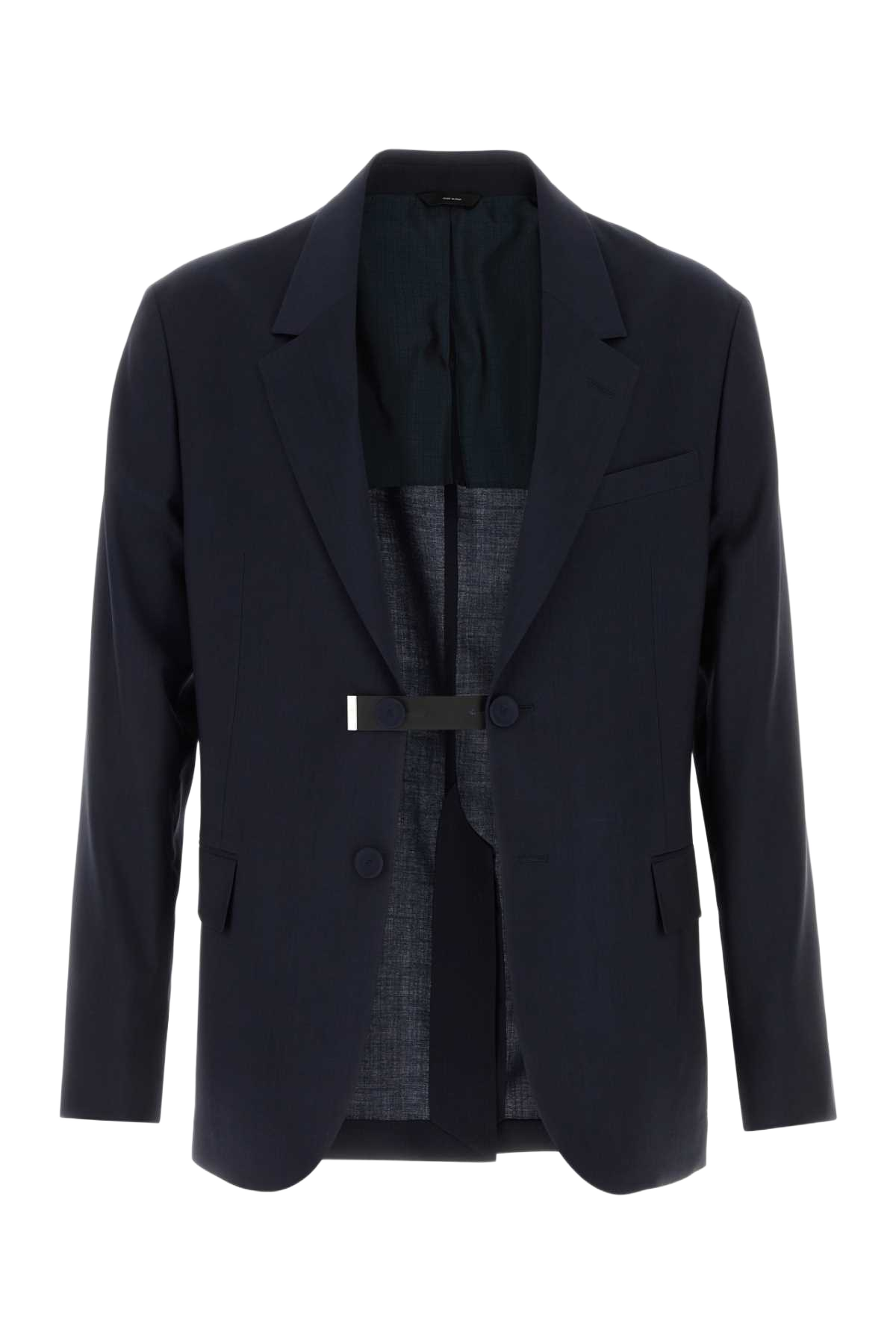 Navy Blue Wool Blazer Dark Blu Exterior: Giacche E Gilet