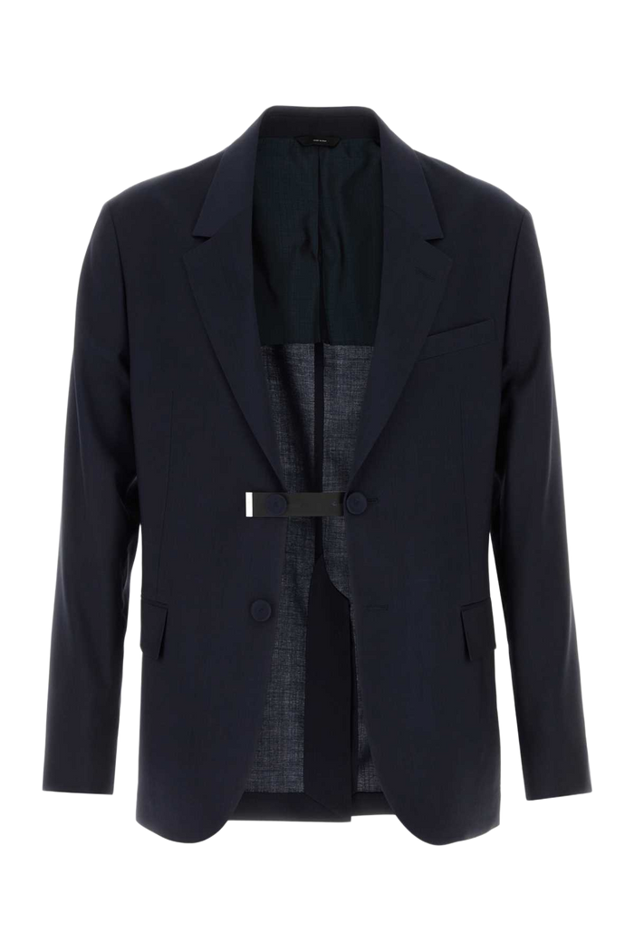 Navy Blue Wool Blazer Dark Blu Exterior: Giacche E Gilet