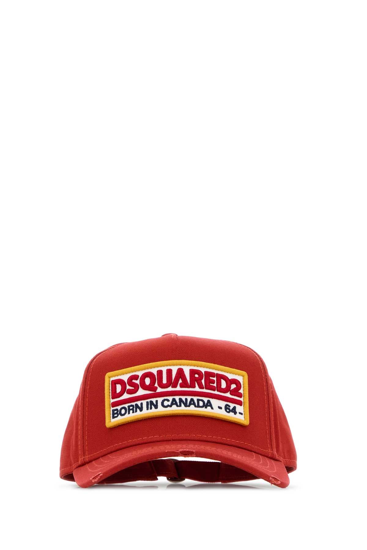 Red Cotton Baseball Cap 5096 Exterior: Cappelli