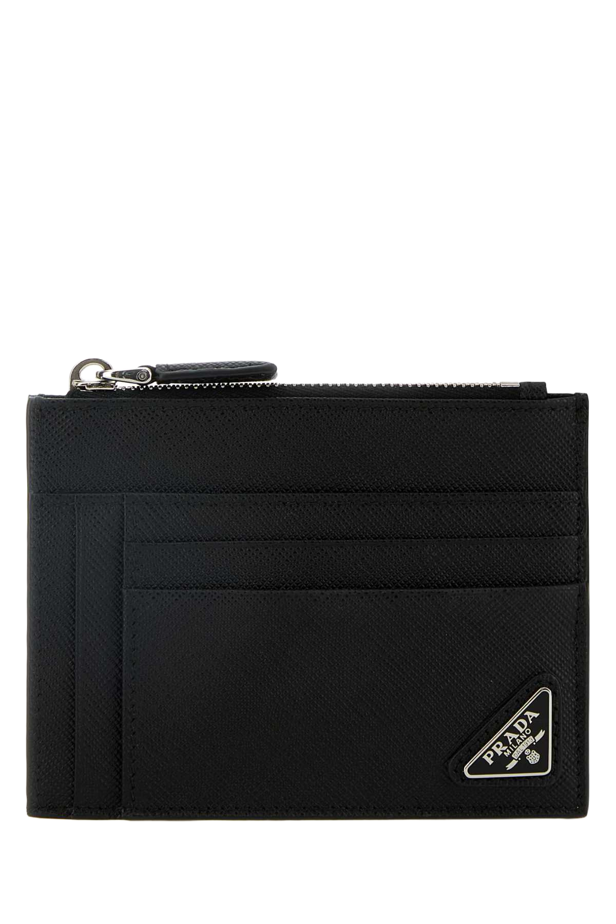 Black Leather Card Holder Nero Vitello Portafogli