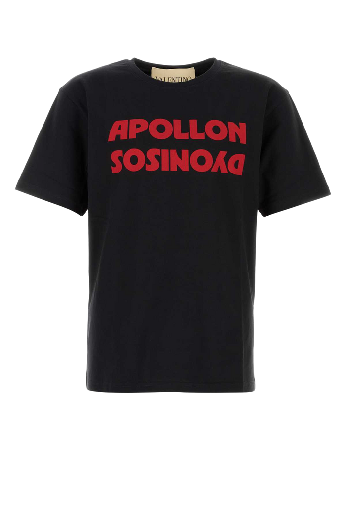 Black Cotton T-Shirt Nerorosso Exterior