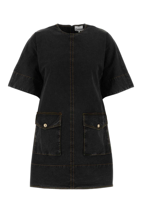 Ganni Stretch 97% Cotton 3% Elastane dress in black