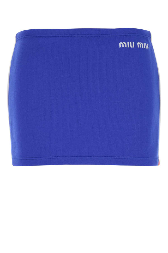 Blue Stretch Nylon Mini Skirt Bluetterosso Gonne