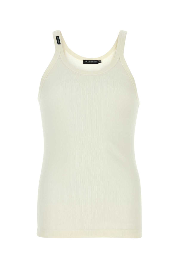 Dolce & Gabbana 100% cotton tank top in white